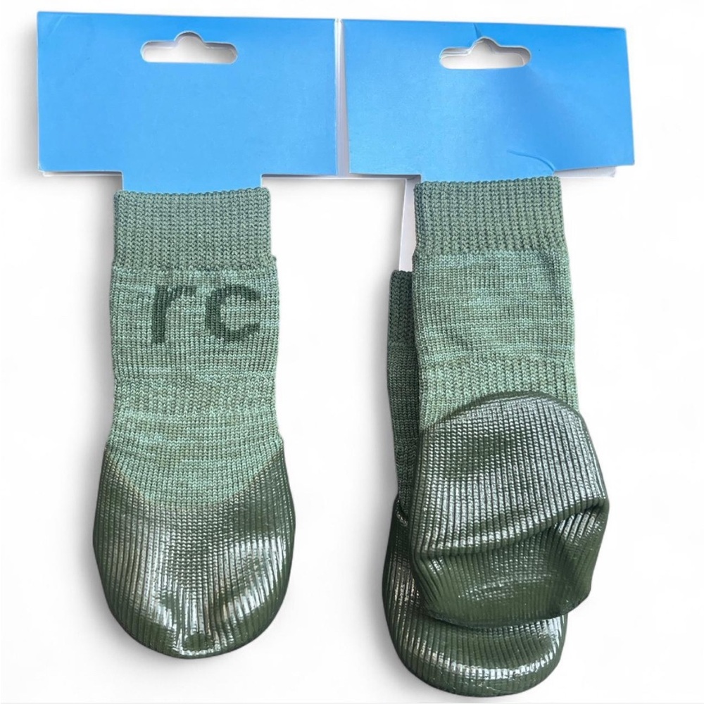 Rubberized Dog Socks - Green
